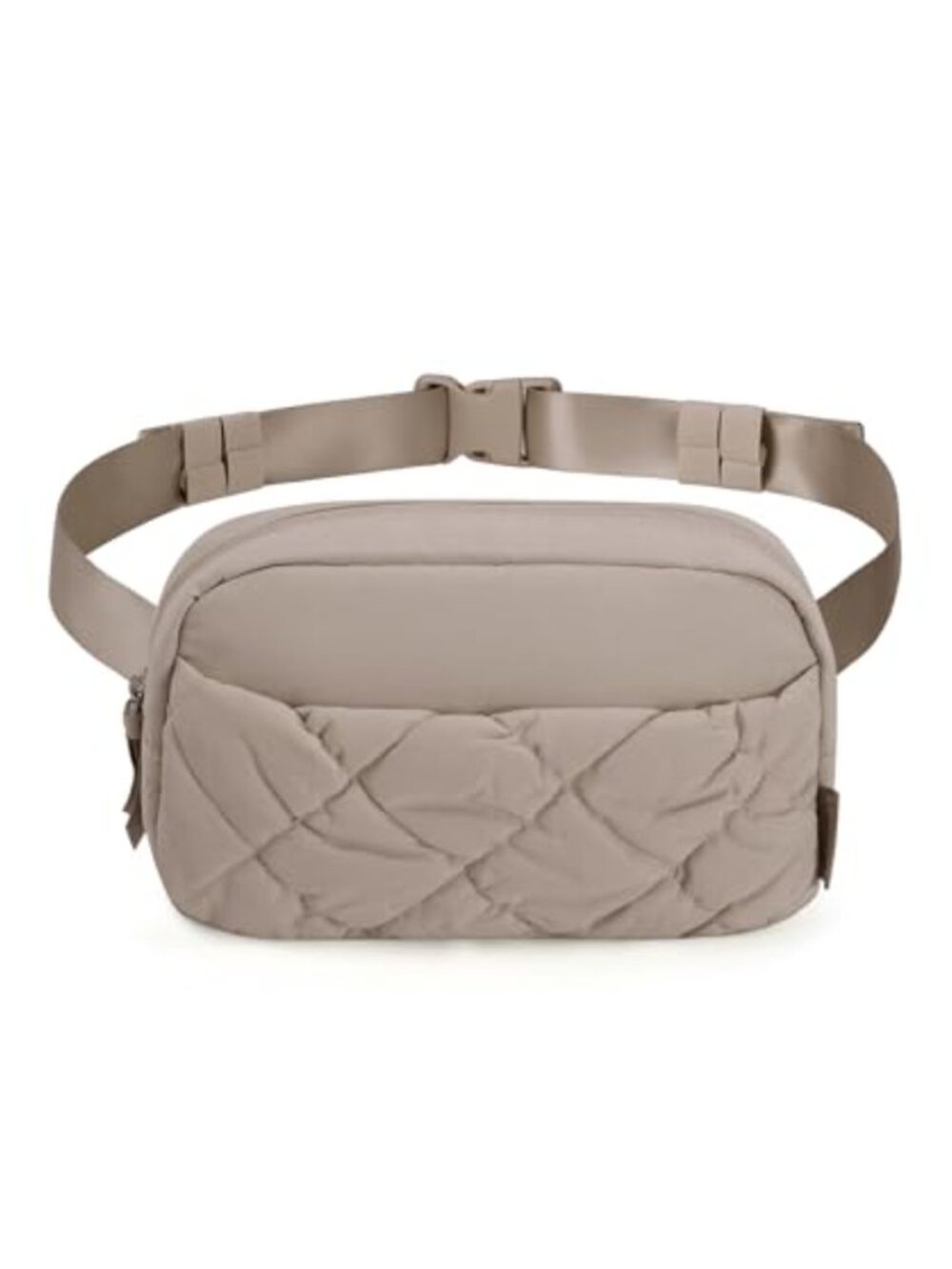 Quilted Nylon Crossbody Belt Bag Puffy Fanny Pack Adjustable Strap 2L